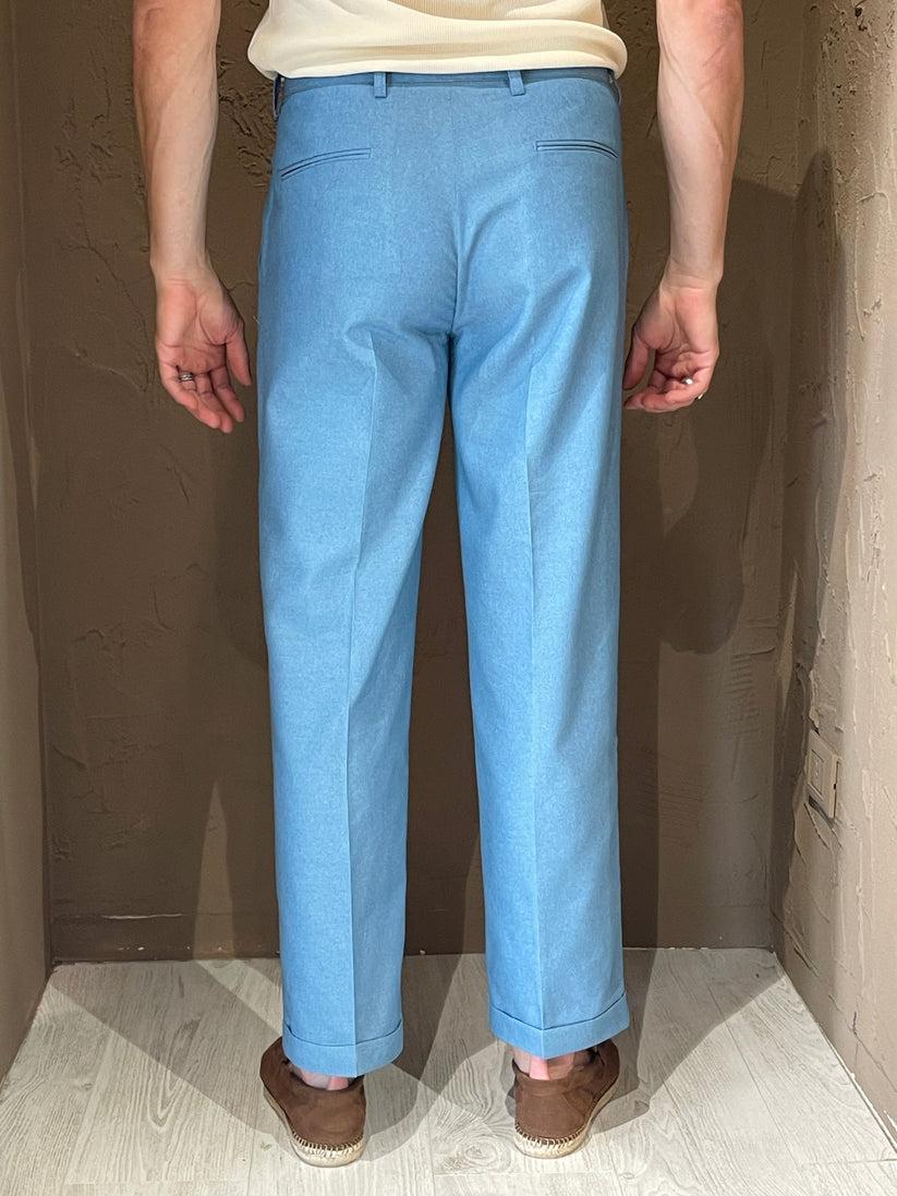 Underground Couture Pantalone Doppia Pence Celeste Qualità