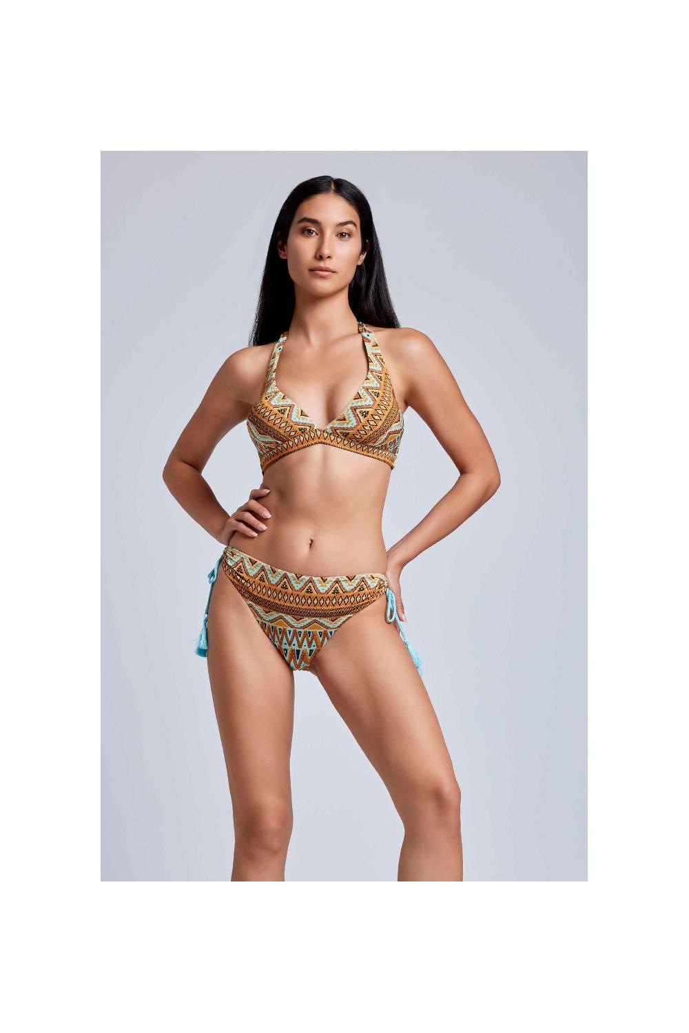 Vacanze Italiane Bikini con allacciatura al collo Nocciola Qualità