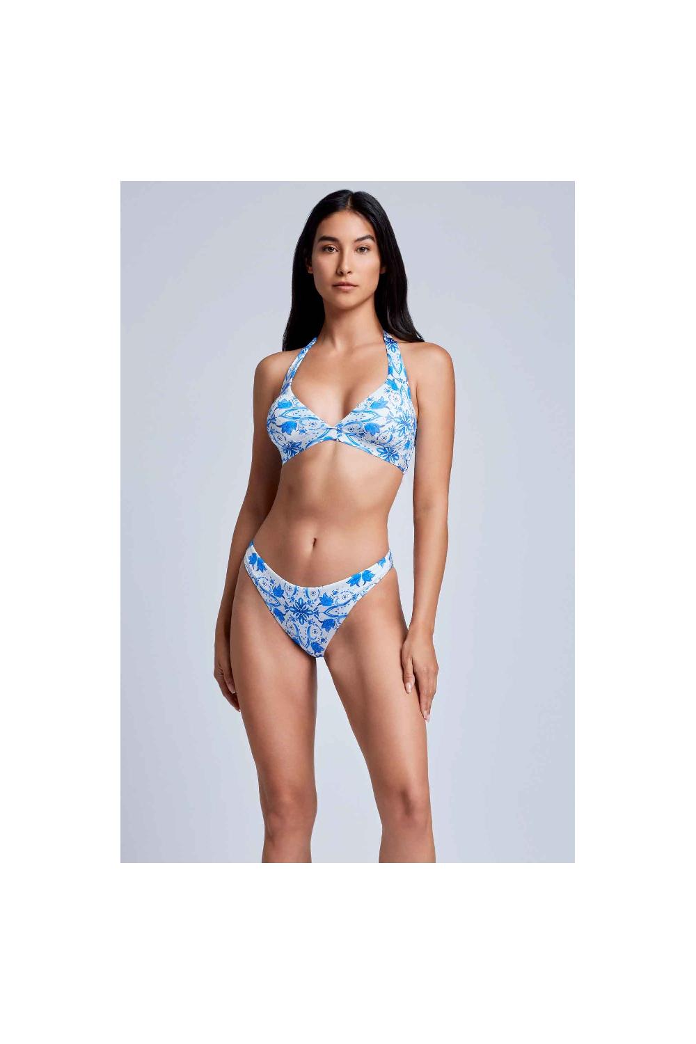 Vacanze Italiane Bikini con allacciatura al collo Nocciola Consegna Veloce