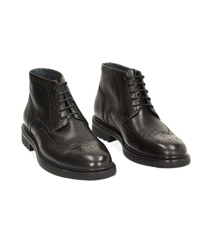 Valerio 1966 Polacchino stile oxford in pelle nero | Valerio 1966