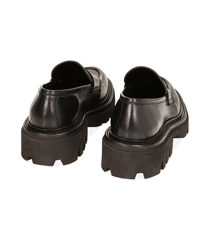 Valerio 1966 Mocassini donna chunky in pelle nera tacco 4 8 cm | Valerio 1966 Qualità