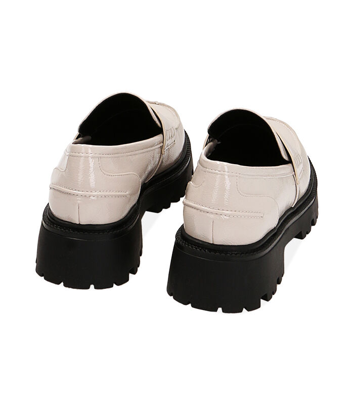 Valerio 1966 Mocassini donna platform panna in naplak tacco 5 cm | Valerio 1966 Pezzi Unici