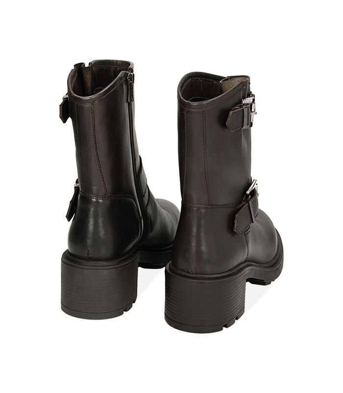 Valerio 1966 WOMEN SHOES BIKER LEATHER NERO Soddisfazione Garantita