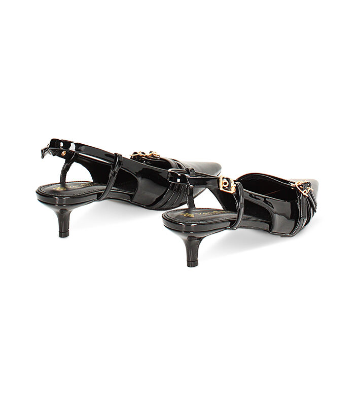 Valerio 1966 Décolleté slingback in vernice nero tacco 4 5 cm | Valerio 1966 Consegna Veloce