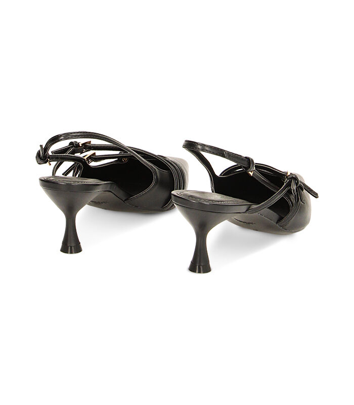 Valerio 1966 Décolleté slingback nere con fibbie tacco 6 cm | Valerio 1966 Promozione Limitata