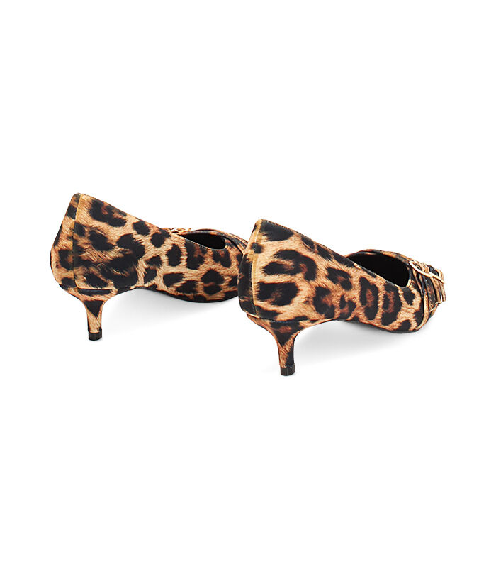 Valerio 1966 Décolleté leopard in lycra con fibbie tacco 4 5 cm | Valerio 1966 Prezzo Ridotto