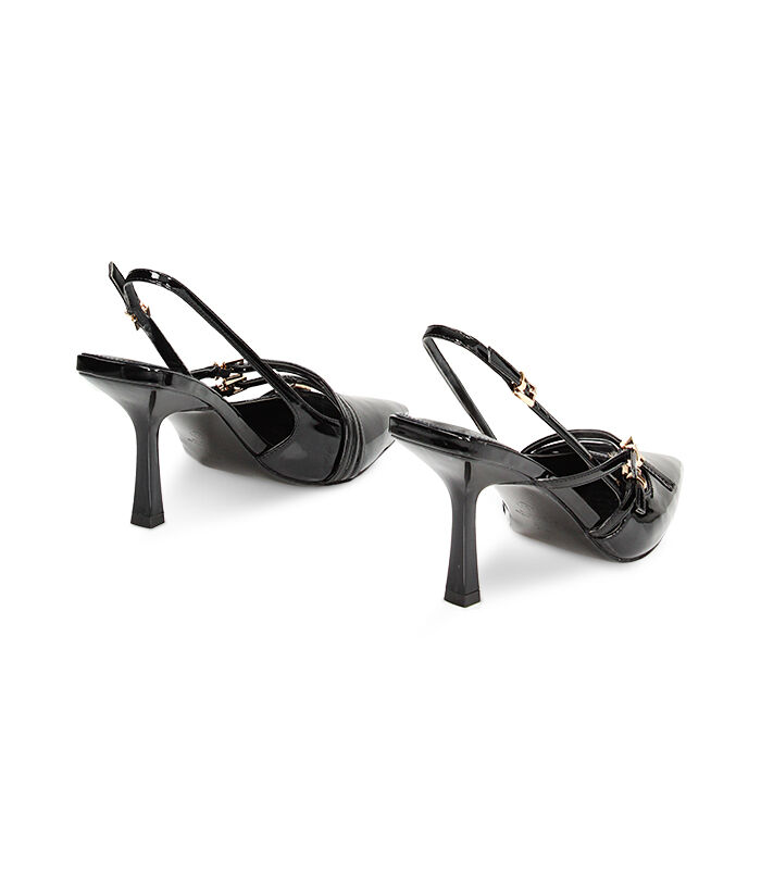 Valerio 1966 Décolleté slingback nere con fibbie in vernice | Valerio 1966 Presa