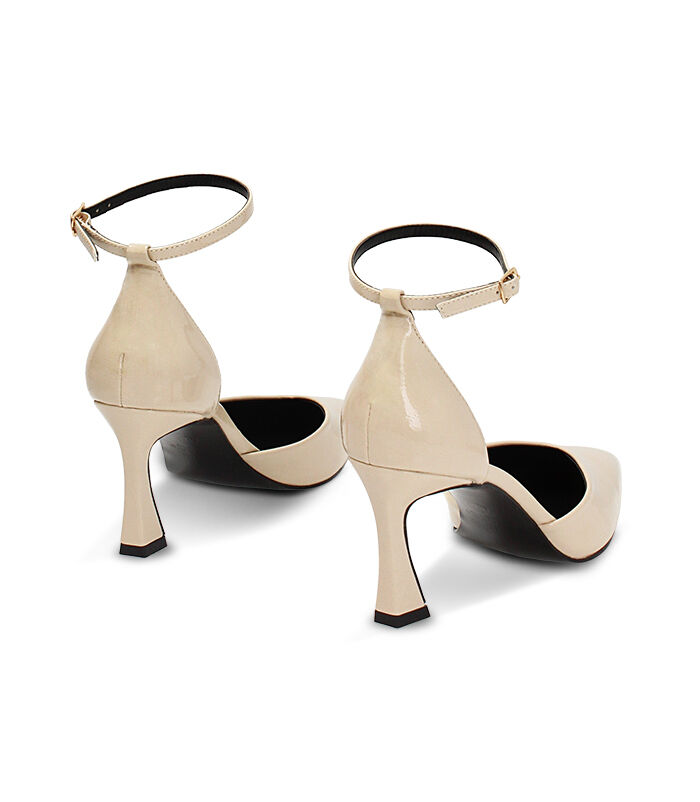 Valerio 1966 Décolleté open shank panna in naplak tacco 8 cm | Valerio 1966 Saldi Di Fabbrica