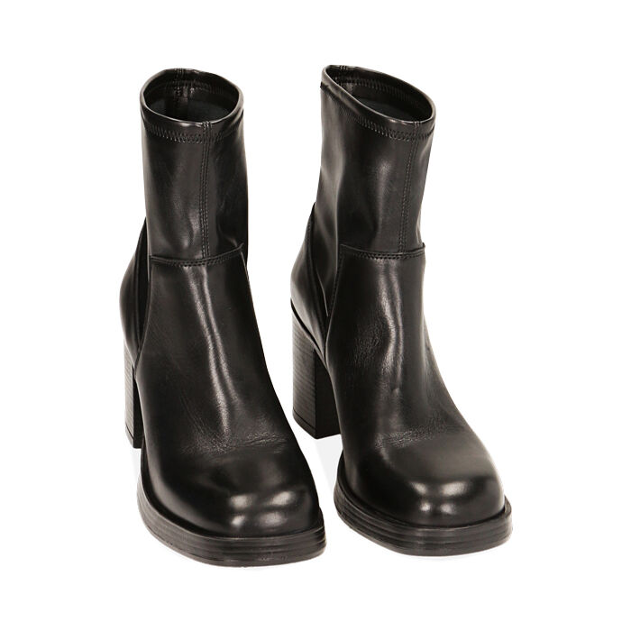 Valerio 1966 Stivaletti donna plateau neri in pelle tacco 8 4 cm | Valerio 1966 Convenienza