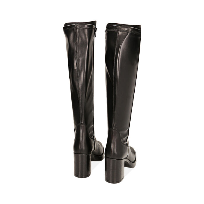 Valerio 1966 Stivali donna neri in pelle tacco 8 4 cm | Valerio 1966 Novità
