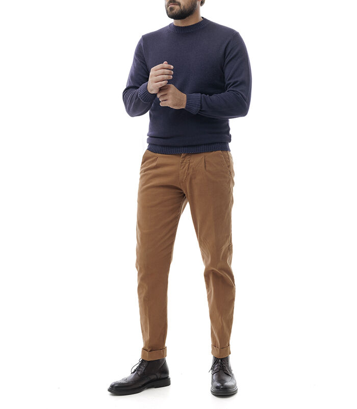 Valerio 1966 Maglione blu con bordi a costine | Valerio 1966 Promozione Limitata
