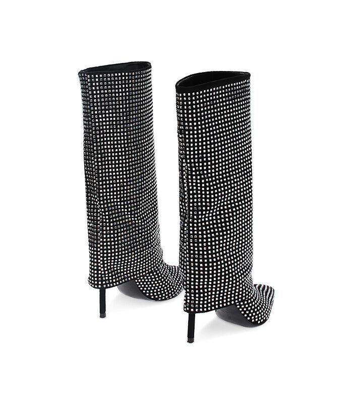 Valerio 1966 Stivali in microfibra neri con strass argento | Valerio 1966 Shopping Online