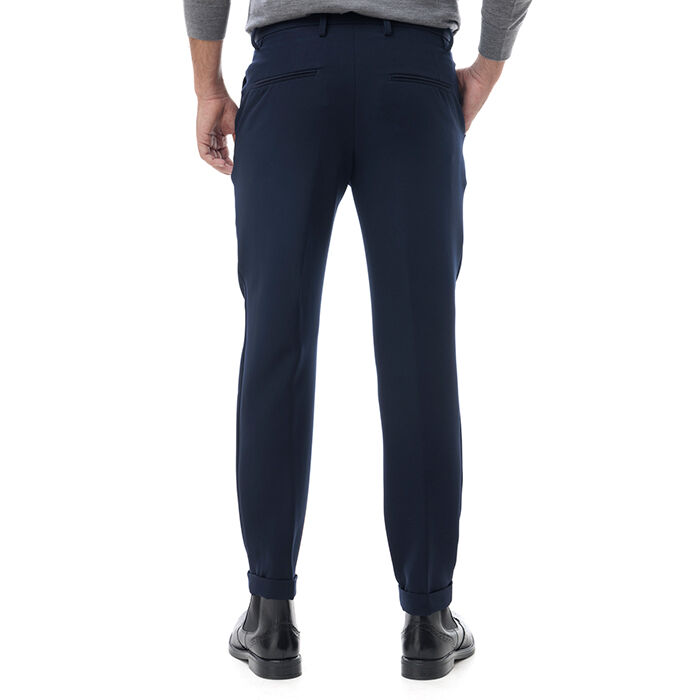 Valerio 1966 Pantalone blu con piega inglese | Valerio 1966 Sottocosto