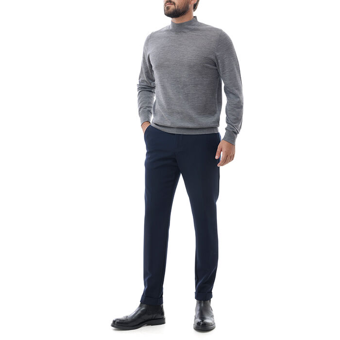 Valerio 1966 Pantalone blu con piega inglese | Valerio 1966 Sottocosto