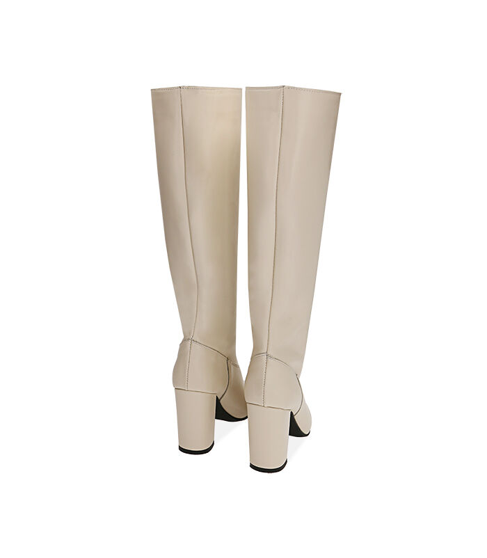 Valerio 1966 Stivali donna panna in pelle tacco 9 cm | Valerio 1966 Nuova
