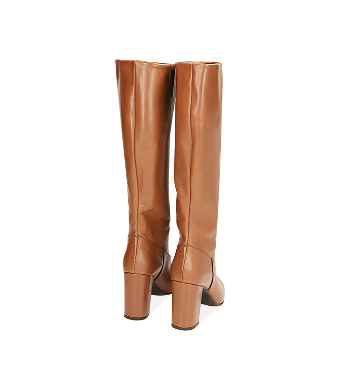 Valerio 1966 Stivali donna cognac in pelle tacco 9 cm | Valerio 1966 Moda