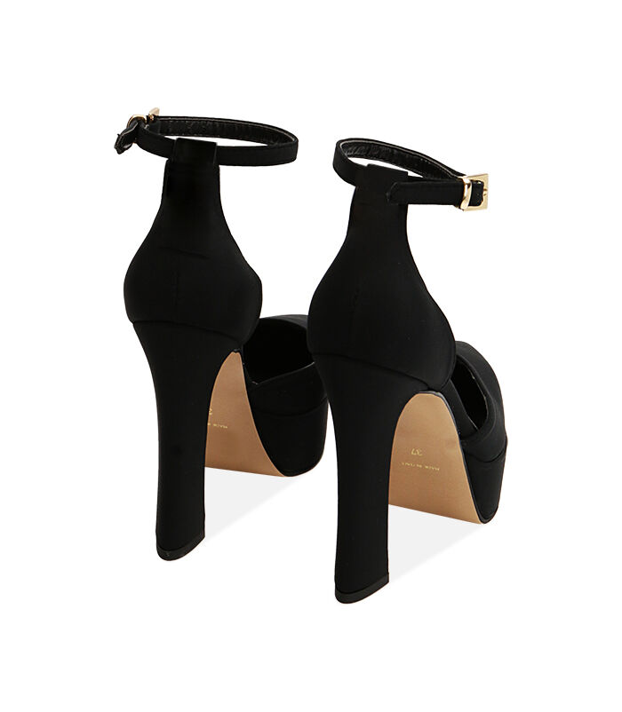 Valerio 1966 Décolleté donna platform nere in tessuto tacco 12 5 cm | Valerio 1966 In Linea