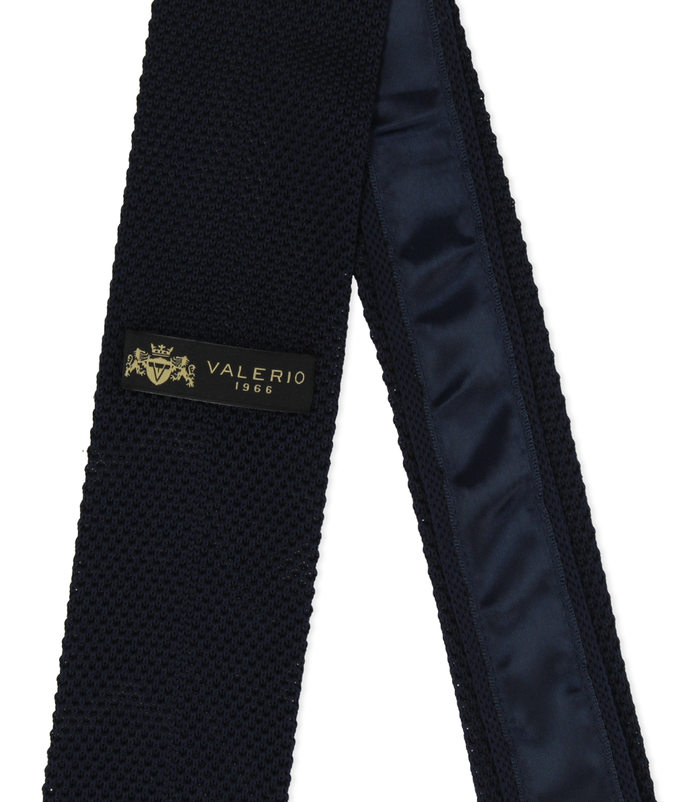 Valerio 1966 Cravatta blu in cotone con fondo dritto uomo | Valerio 1966 Outlet