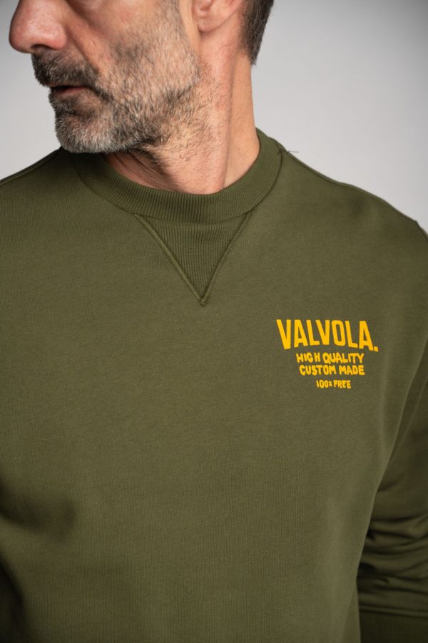 Valvola Fashion FELPA GIROCOLLO BASICO TINTO IN PEZZA Nuova