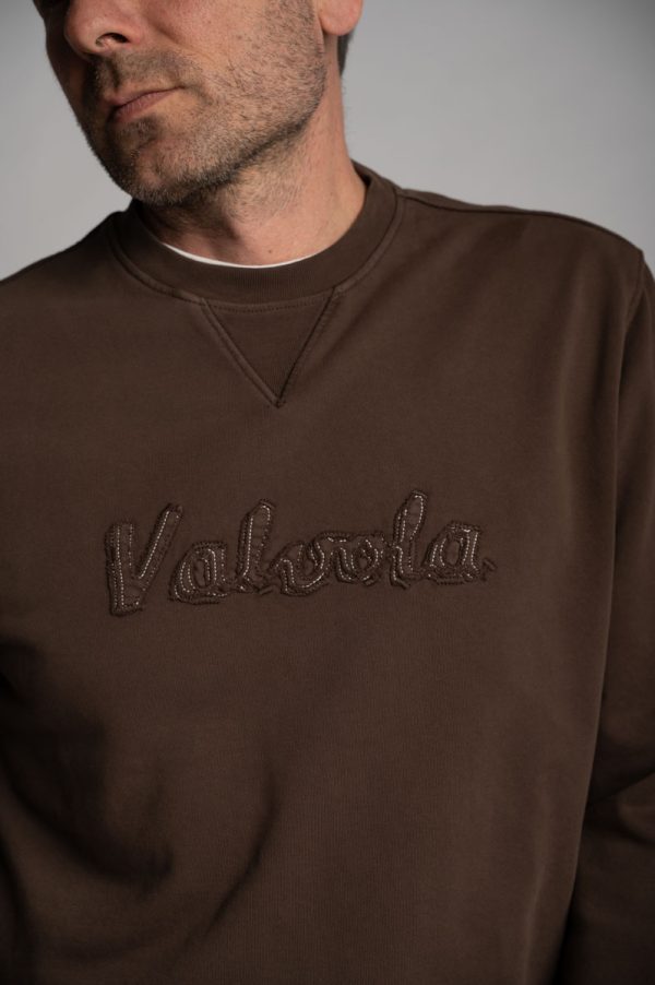 Valvola Fashion FELPA GIROCOLLO LOGO SCRIPT Italia