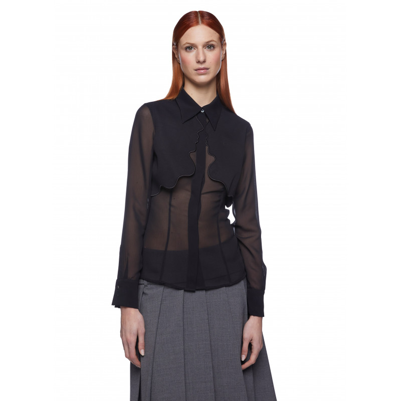 Vivetta CAMICIA CON RICAMO PROFILI GEORGETTE Qualità
