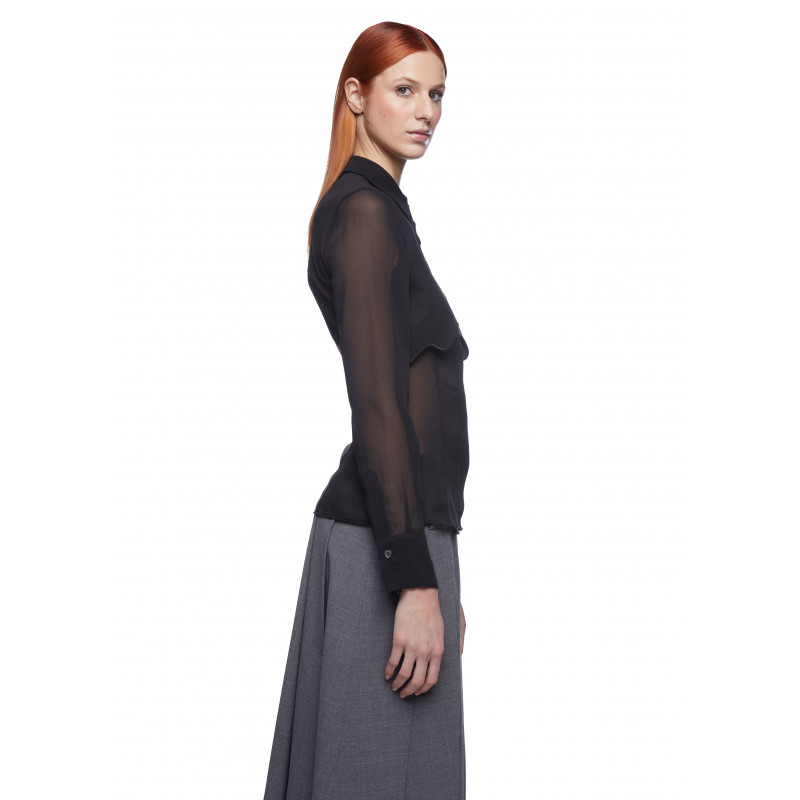Vivetta CAMICIA CON RICAMO PROFILI GEORGETTE Qualità