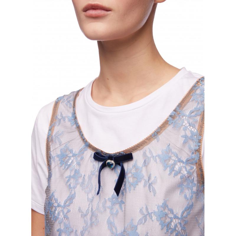Vivetta T-SHIRT CON TOP PIZZO 2025