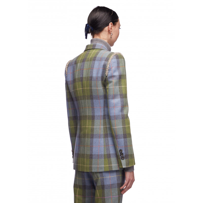 Vivetta BLAZER TARTAN CON RICAMI GIOIELLO Promozione