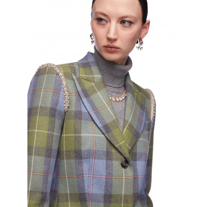 Vivetta BLAZER TARTAN CON RICAMI GIOIELLO Promozione