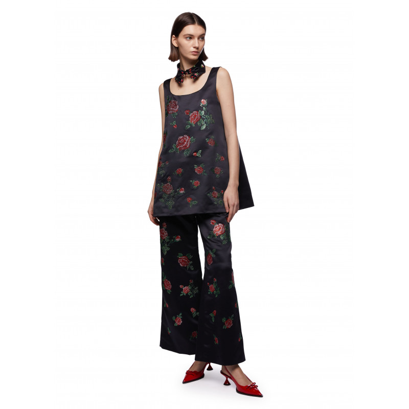 Vivetta PANTALONE RICAMI ROSE Soddisfazione Garantita