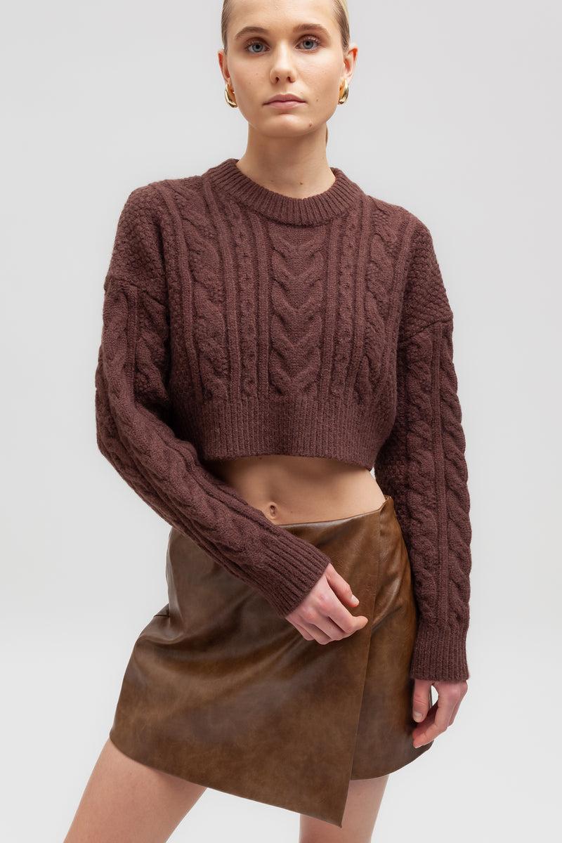 Weili zheng Maglia crop lavorata In Linea