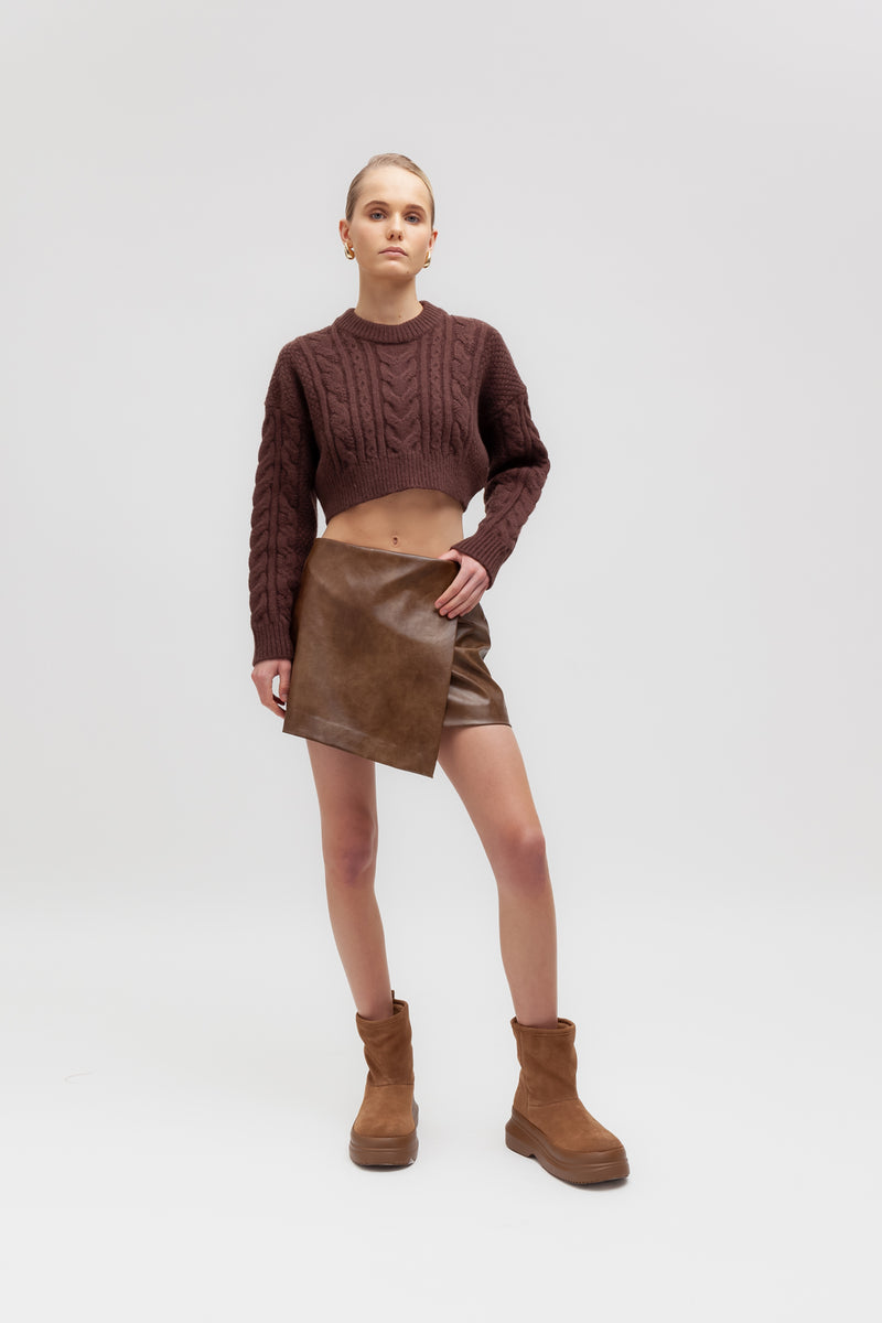 Weili zheng Maglia crop lavorata In Linea