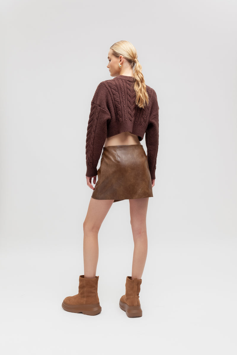 Weili zheng Maglia crop lavorata In Linea