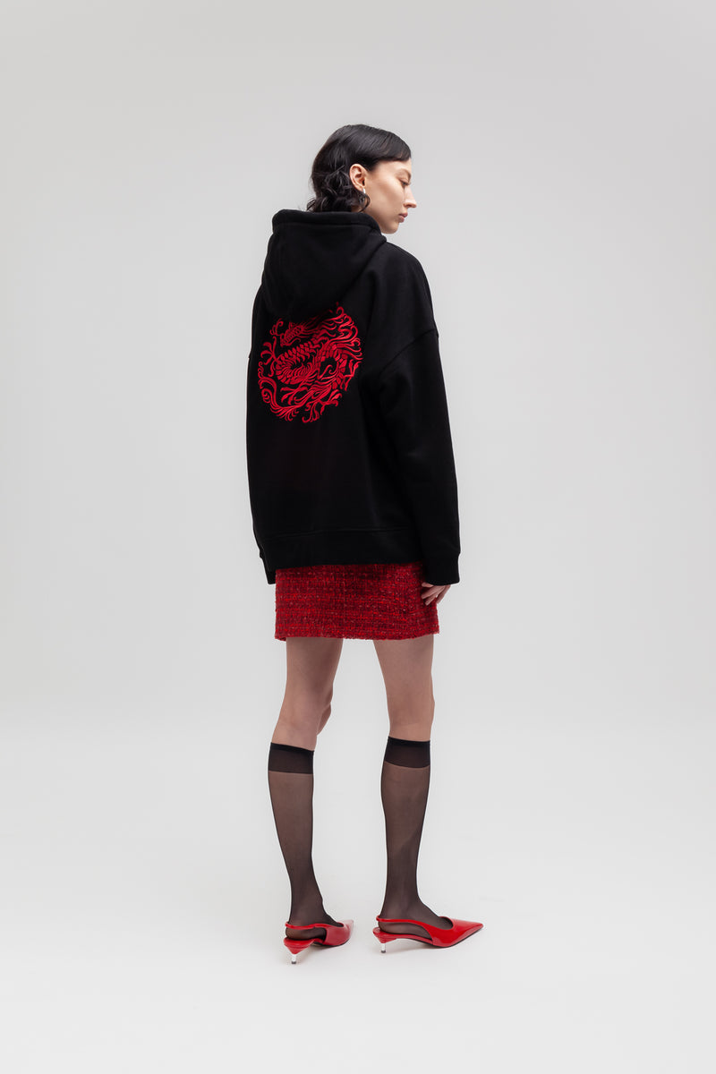 Weili zheng Hoodie con ricamo drago Negozi Online