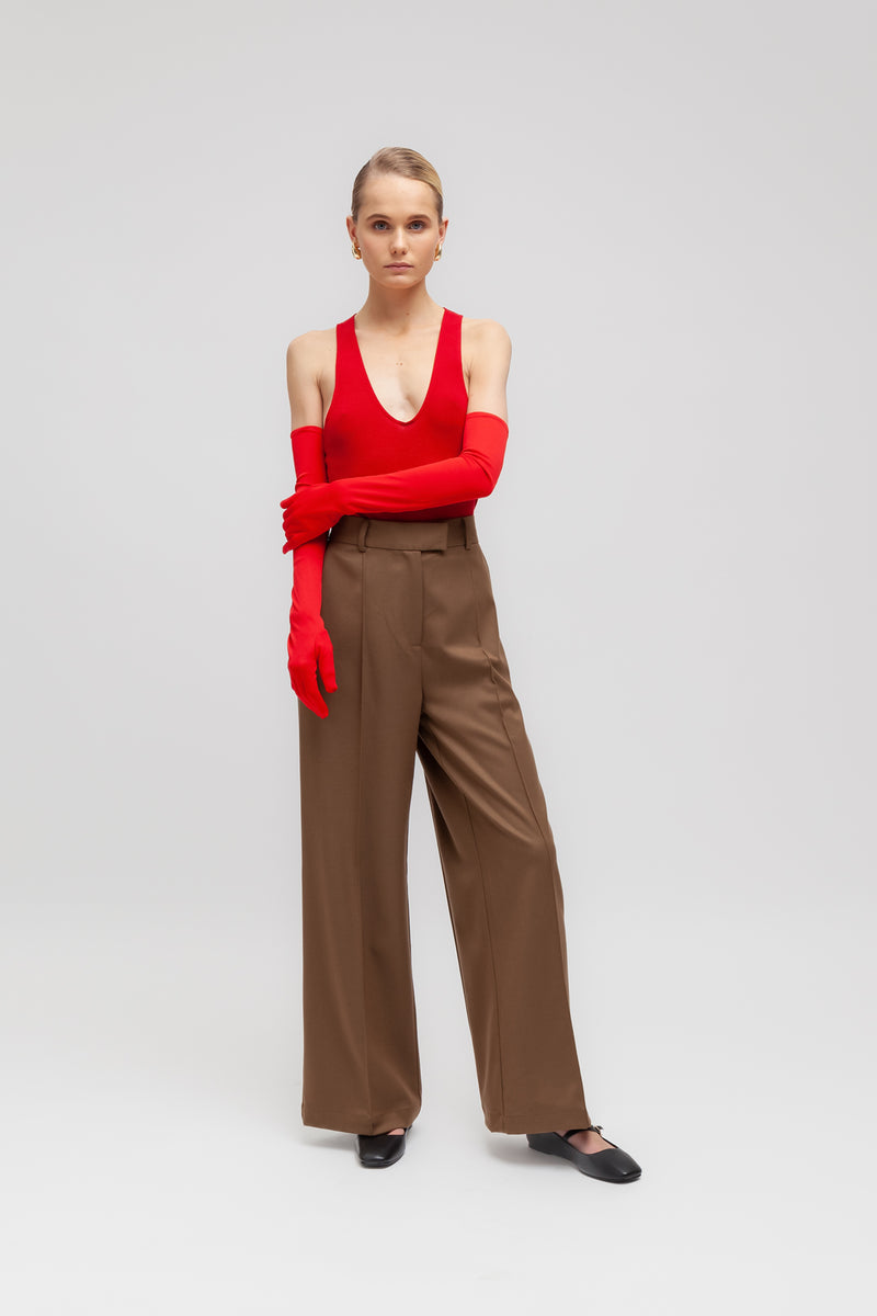 Weili zheng Pantalone wide leg in gabardina Affare Del Giorno