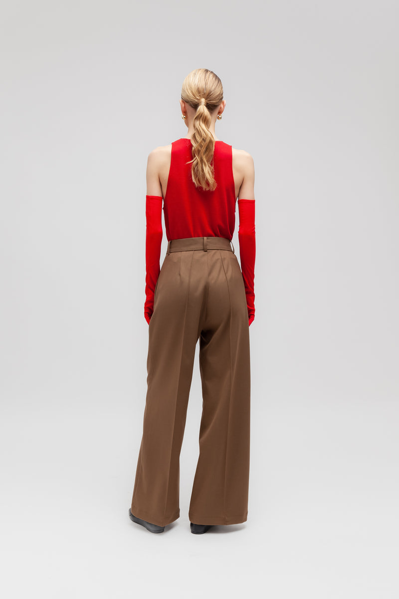 Weili zheng Pantalone wide leg in gabardina Affare Del Giorno