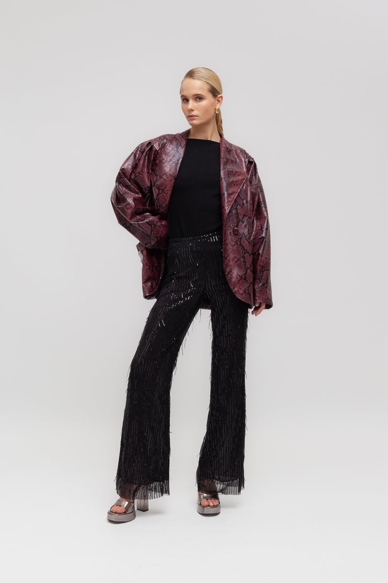 Weili zheng Pantalone flare in paillettes Novità