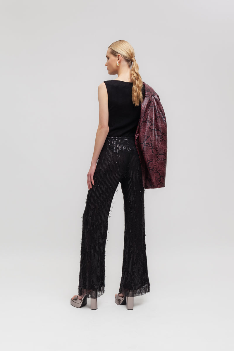 Weili zheng Pantalone flare in paillettes Novità