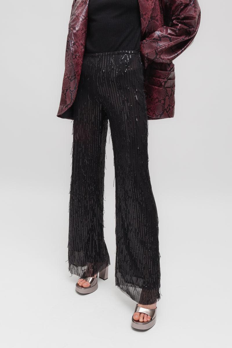 Weili zheng Pantalone flare in paillettes Novità