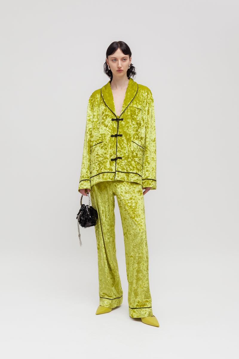 Weili zheng Pantalone pigiama in velluto martellato Sconto