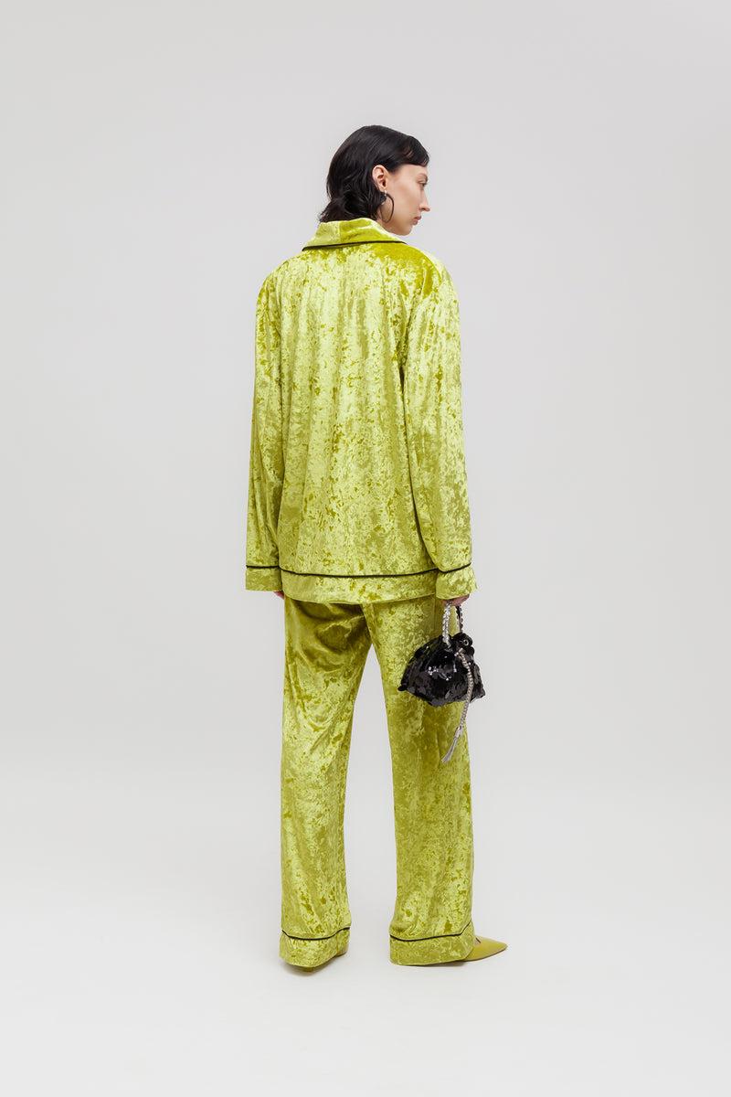 Weili zheng Pantalone pigiama in velluto martellato Sconto