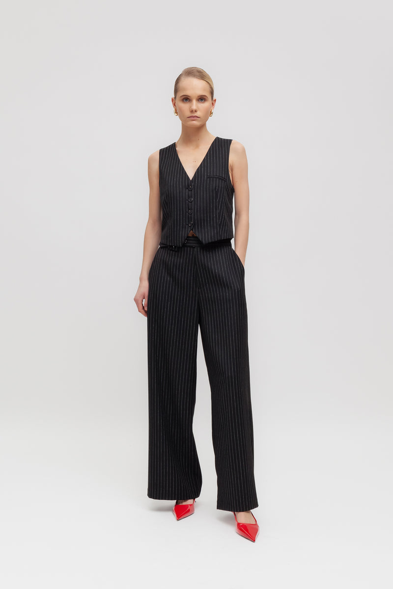 Weili zheng Pantalone gessato con cinturino Offerta