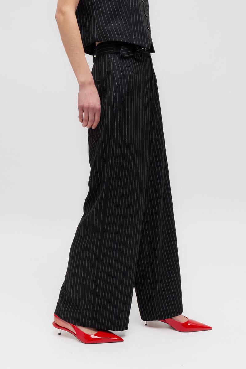 Weili zheng Pantalone gessato con cinturino Offerta