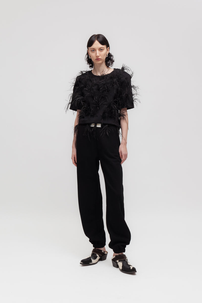 Weili zheng T-shirt con piume Online