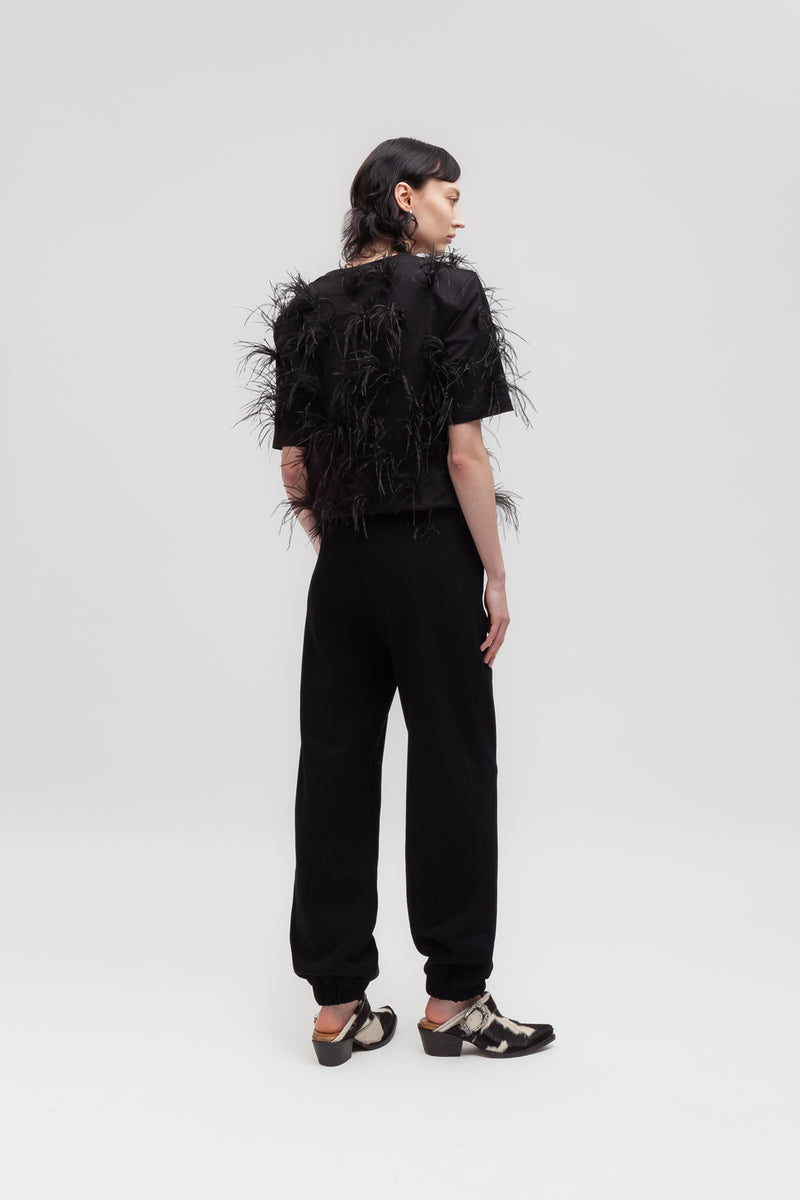 Weili zheng T-shirt con piume Online