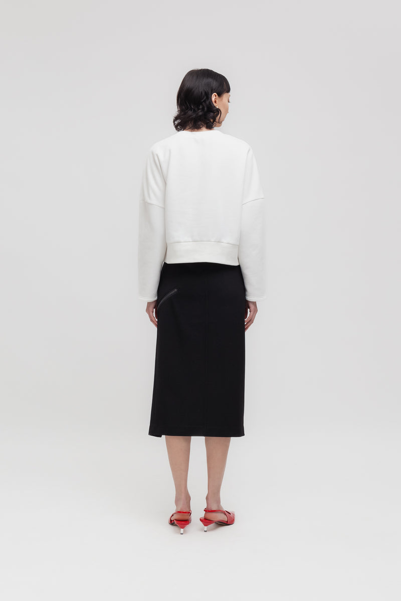 Weili zheng Longuette in gabardina con zip diagonale ACQUISTA ORA