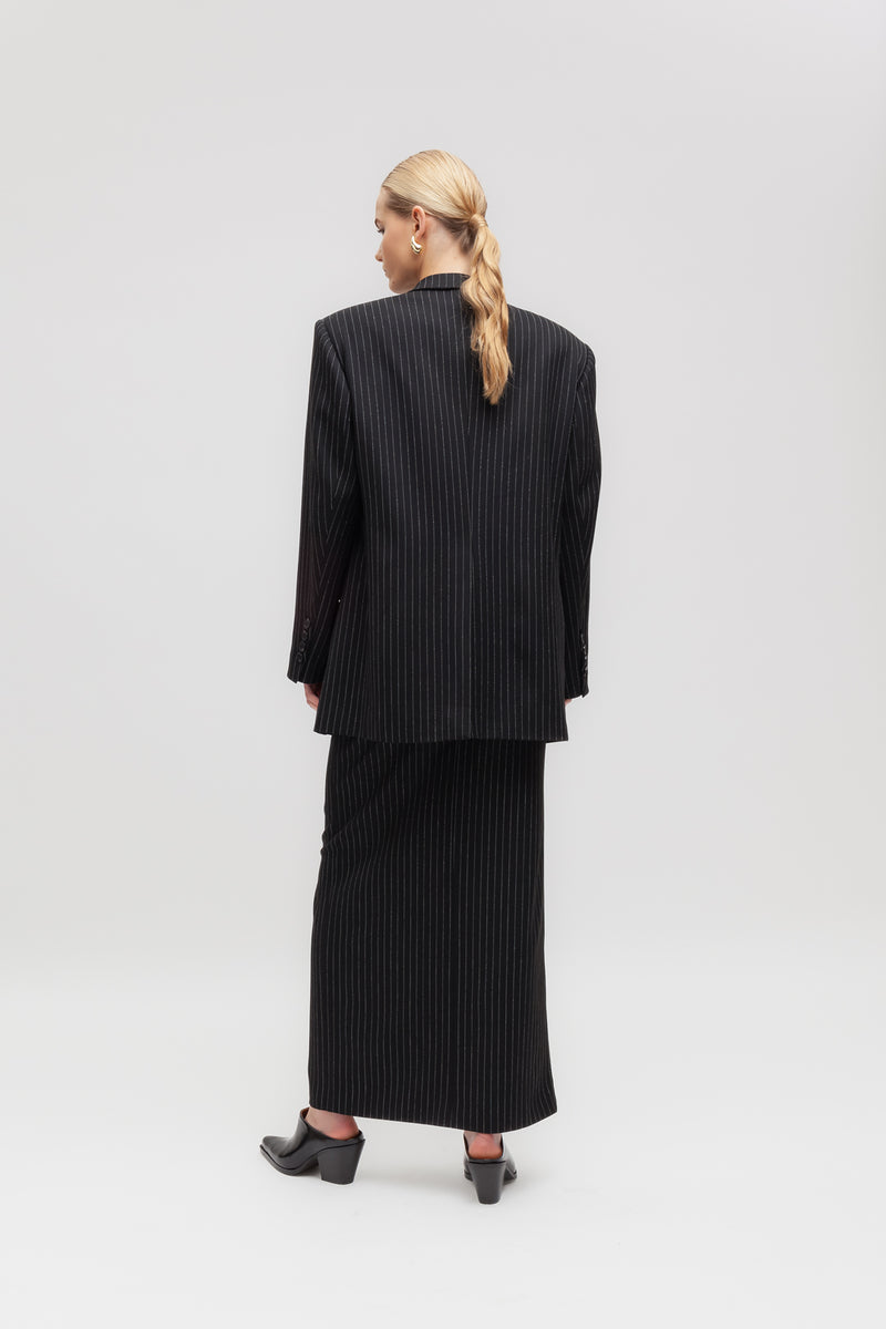 Weili zheng Blazer gessato con spalle imbottite Shopping Online