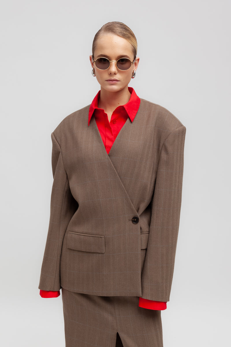 Weili zheng Blazer strutturato con chiusura asimmetrica Convenienza