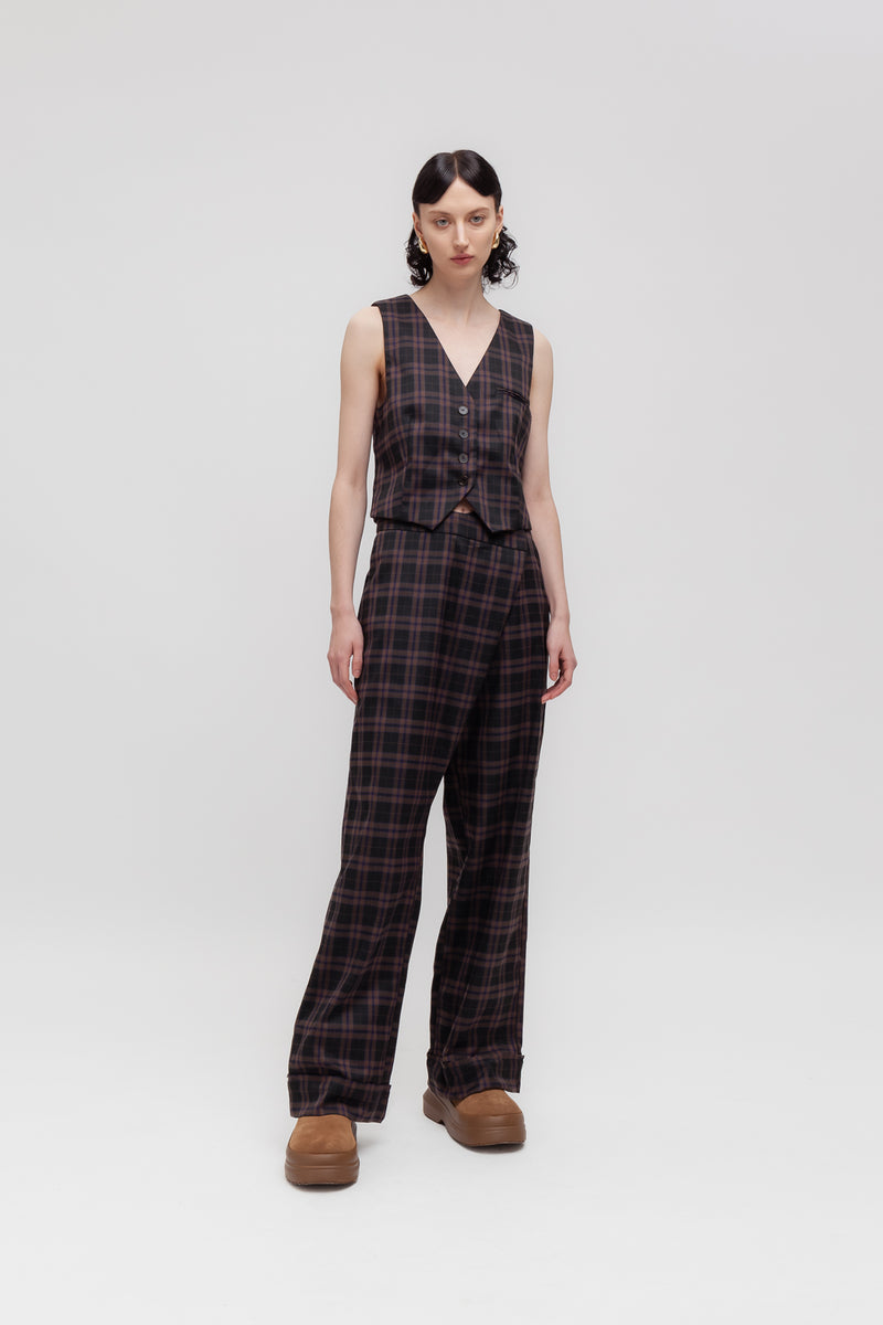 Weili zheng Gilet classico in gabardina check In Vendita