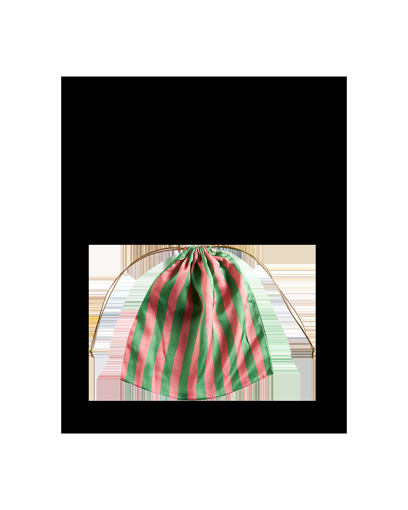 Y'am Capri Helenuccia Bag + un sacchetto colorato righe rosa e verde Moda